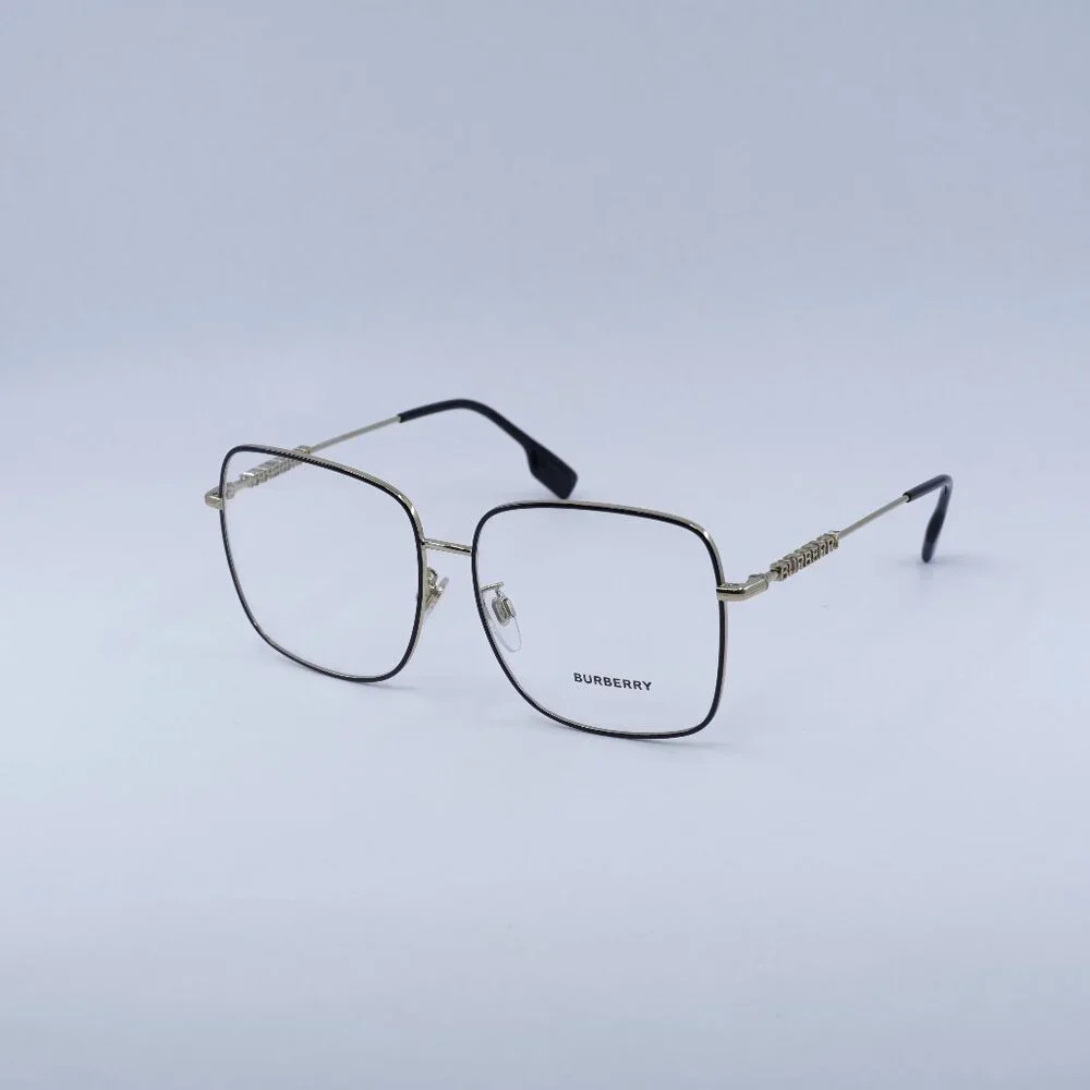 Burberry BE1378D 1326 Eyeglasses Black/Gold 57mm Square Frame